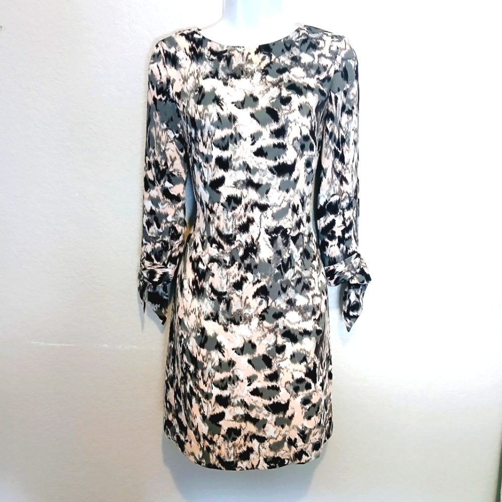 H&M Abstract Watercolor Print Shift Dress Size 4